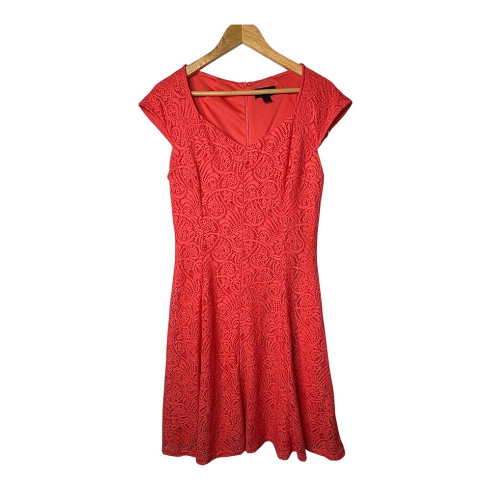Liz Claiborne Coral Lace‎ Dress Sleeveless A-Line Cocktail Party Women Size 12